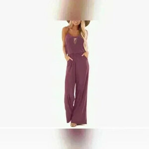 Women's Casual Spagetti Strap Wide Leg Jumpsuit